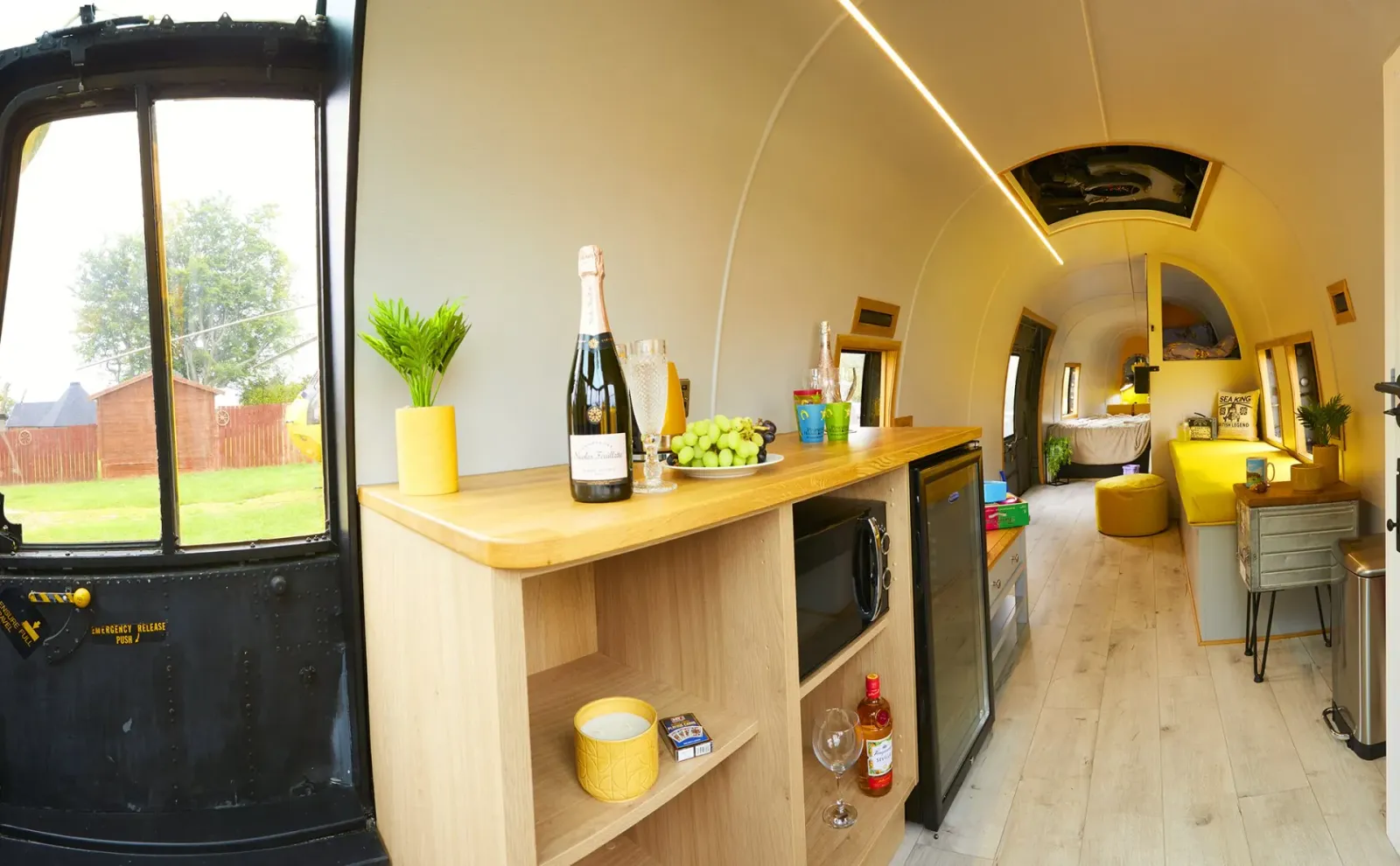Sea King helicopter glamping